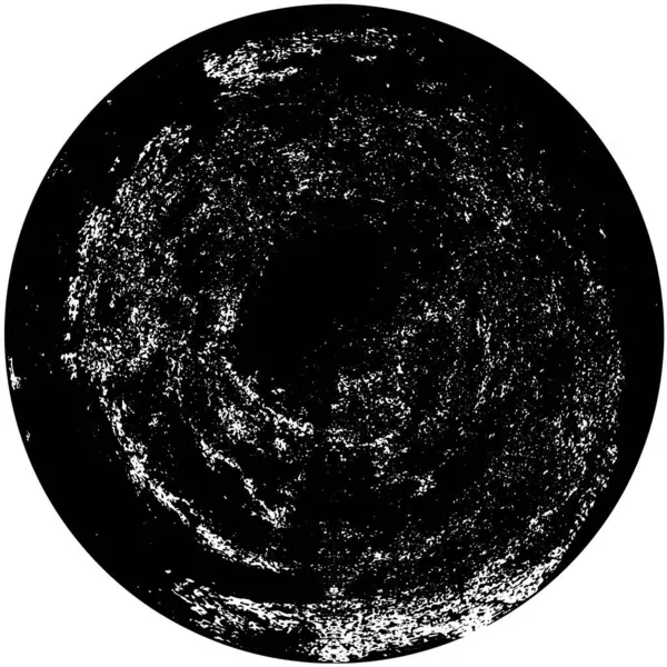 Timbre Abstrait Forme Ronde Noire Sur Fond Blanc Élément Design — Image vectorielle