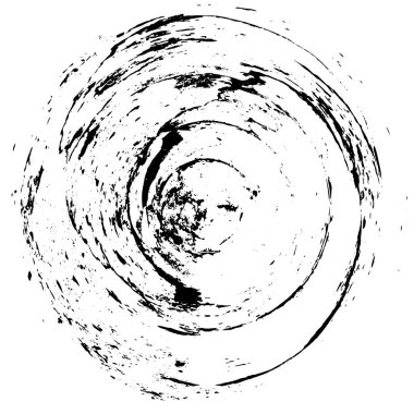 Beyaz arkaplanda soyut siyah yuvarlak şekil damgası. Web için grafik tasarım ögesi, kurumsal kimlik, kartlar, baskılar vs. Vektör illüstrasyonu