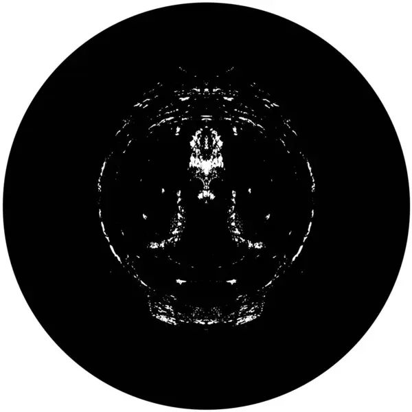白い背景の抽象的な黒い円形の形のスタンプ Web コーポレートアイデンティティ カード プリントなどのグラフィックデザイン要素 ベクトルイラスト — ストックベクタ