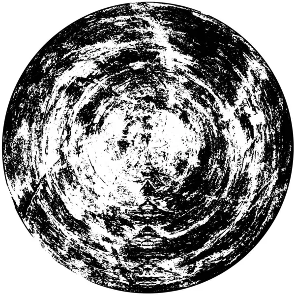 Sello Forma Redonda Negro Abstracto Sobre Fondo Blanco Elemento Diseño — Archivo Imágenes Vectoriales