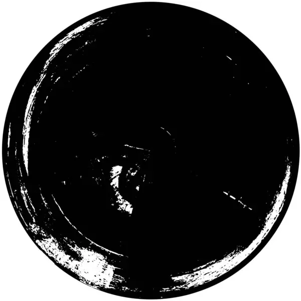 Abstracte Zwarte Ronde Vorm Stempel Witte Achtergrond Grafisch Vormgevingselement Voor — Stockvector