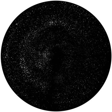 Beyaz arkaplanda soyut siyah yuvarlak şekil damgası. Web için grafik tasarım ögesi, kurumsal kimlik, kartlar, baskılar vs. Vektör illüstrasyonu