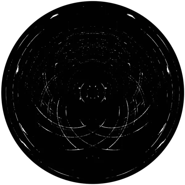 Timbre Abstrait Forme Ronde Noire Sur Fond Blanc Élément Design — Image vectorielle