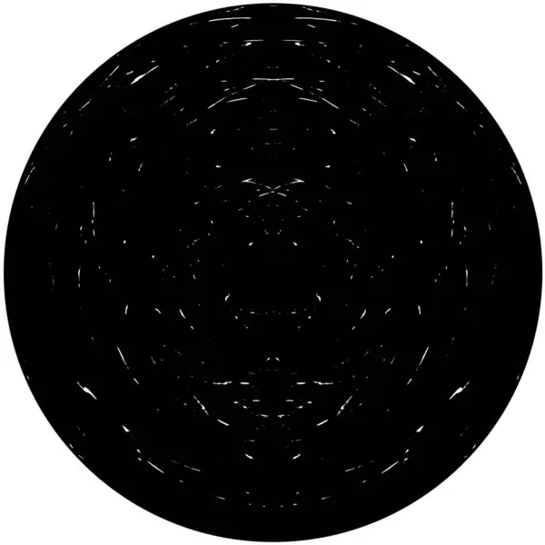 Круглий Тривожний Фон Чорно Білій Текстурі Подряпинами Лініями — стоковий вектор