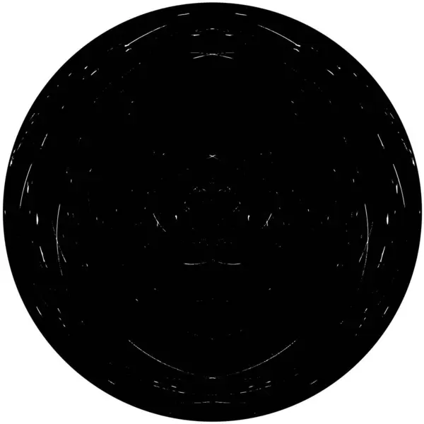 Круглий Тривожний Фон Чорно Білій Текстурі Подряпинами Лініями — стоковий вектор