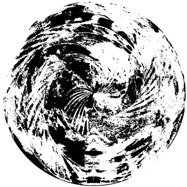 Круглый Проблемный Фон Черно Белой Текстуре Царапинами Линиями — стоковый вектор