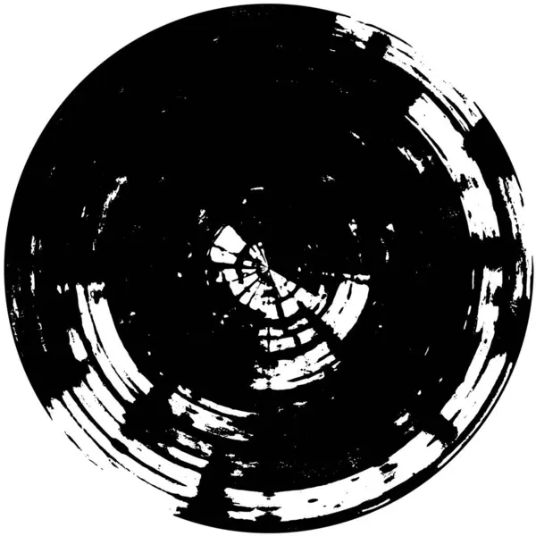 Abstracte Zwarte Ronde Vorm Stempel Witte Achtergrond Grafisch Vormgevingselement Voor — Stockvector