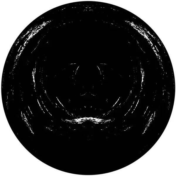 Sello Forma Redonda Negro Abstracto Sobre Fondo Blanco Elemento Diseño — Archivo Imágenes Vectoriales