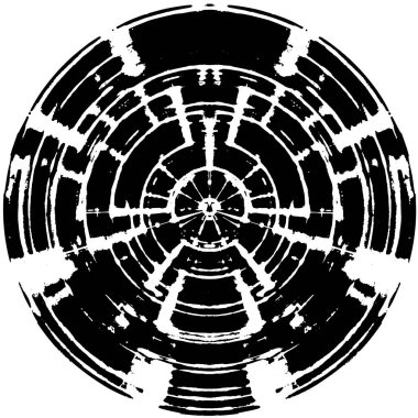 yuvarlak siyah beyaz grunge desenli arkaplan