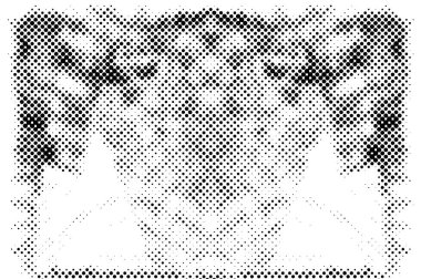 Grunge yarım ton vektör arkaplan. Yarı ton vektör dokusunu belirler. Gradyan yarım ton, pop sanatında arka planda yer alır. Siyah ve beyaz desenli. Mürekkep Yazdırma Sıkıntısı Arkaplanı 