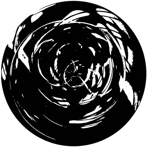 Круглий Чорний Гранжевий Текстурований Фон — стоковий вектор