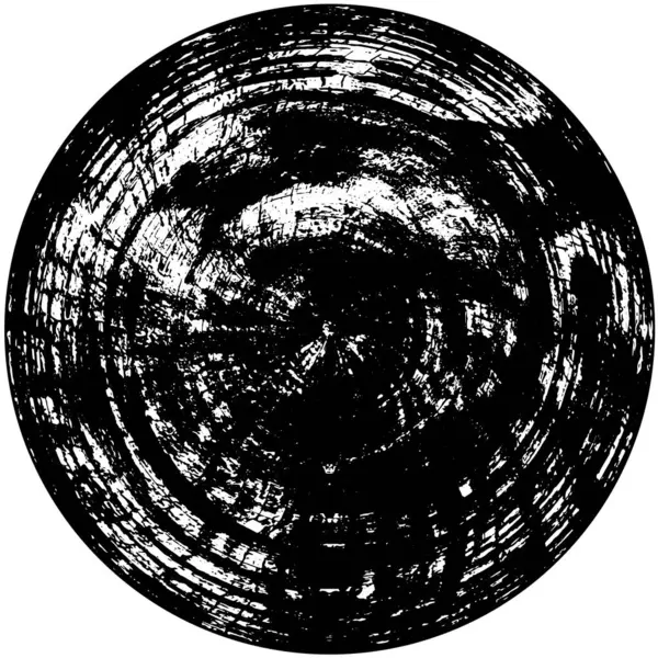 Yuvarlak Siyah Beyaz Grunge Desenli Arkaplan — Stok Vektör