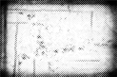 Beyaz arkaplanda küçük siyah noktaların dikdörtgen çerçevesi 