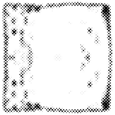 Noktalı soyut siyah ve beyaz grunge deseni, vektör illüstrasyonu