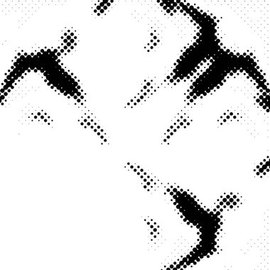 Yarı ton siyah beyaz grunge arka plan. Beyaz arka plana dağılmış noktaların dokusu. Kartvizitlerde, rozetlerde, etiketlerde klasik sanat tarzında soyut desenler var. Vektör tek renkli elementler