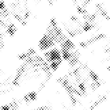 Yarı ton siyah beyaz grunge arka plan. Beyaz arka plana dağılmış noktaların dokusu. Kartvizitlerde, rozetlerde, etiketlerde klasik sanat tarzında soyut desenler var. Vektör tek renkli elementler