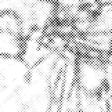 Yarı ton siyah beyaz grunge arka plan. Beyaz arka plana dağılmış noktaların dokusu. Kartvizitlerde, rozetlerde, etiketlerde klasik sanat tarzında soyut desenler var. Vektör tek renkli elementler