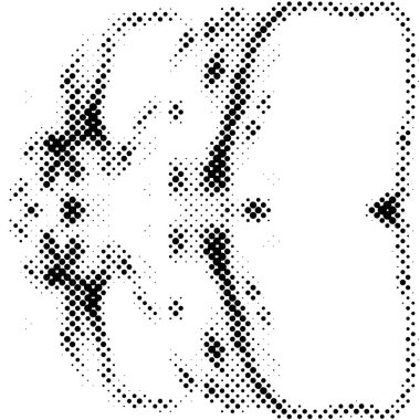 Yarı ton siyah beyaz grunge arka plan. Beyaz arka plana dağılmış noktaların dokusu. Kartvizitlerde, rozetlerde, etiketlerde klasik sanat tarzında soyut desenler var. Vektör tek renkli elementler