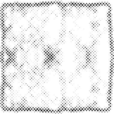 Yarı ton siyah beyaz grunge arka plan. Beyaz arka plana dağılmış noktaların dokusu. Kartvizitlerde, rozetlerde, etiketlerde klasik sanat tarzında soyut desenler var. Vektör tek renkli elementler