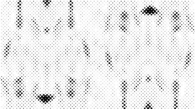 Noktalı, vektör illüstrasyonlu soyut yarım ton siyah beyaz desen
