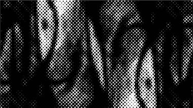 Noktalı soyut siyah ve beyaz grunge deseni, vektör illüstrasyonu