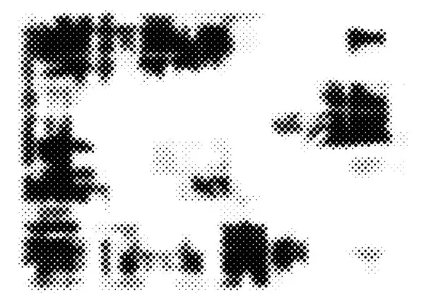 Abstrakcyjne Pół Tonu Monochromatyczne Tło Chaotycznym Wzorem Wektor Ilustracji — Wektor stockowy