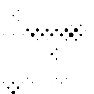 Arka plan siyah ve beyaz noktalı.