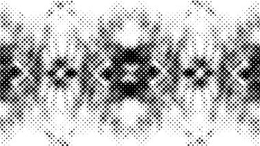 Siyah ve beyaz renklerde soyut noktalı arkaplan, vektör illüstrasyonu