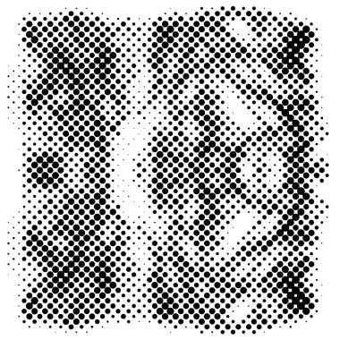 Arka plan siyah ve beyaz noktalı.