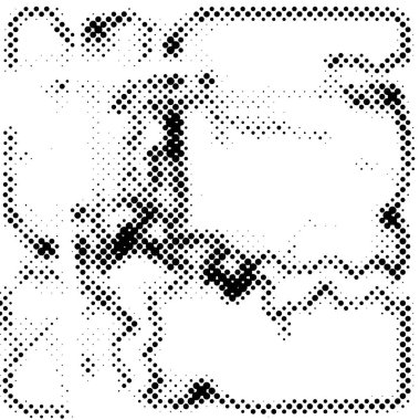 Arka plan siyah ve beyaz noktalı.