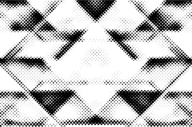 Yarı ton siyah beyaz grunge arka plan. Beyaz arka plana dağılmış noktaların dokusu. Kartvizitlerde, rozetlerde, etiketlerde klasik sanat tarzında soyut desenler var. Vektör tek renkli elementler