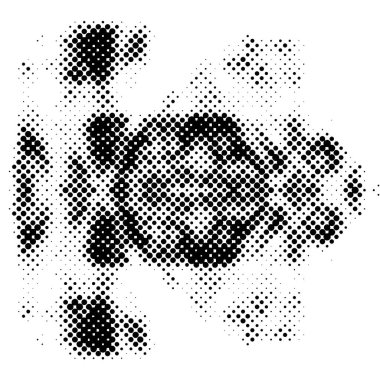 Soyut yarım ton noktalı arkaplan. Noktalı tek renkli desen. Poster, site, kartvizit, kartpostal, iç tasarım, etiket ve çıkartma için vektör modern doku