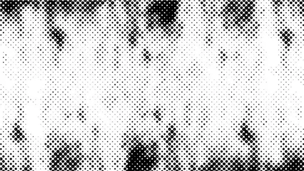 黑白半色调图案 油墨印刷困难背景 Dots Grunge Texture 单色表面为您的设计 — 图库矢量图片