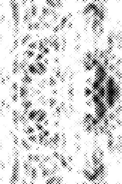 Yarı ton siyah beyaz grunge arka plan. Beyaz arka plana dağılmış noktaların dokusu. Kartvizitlerde, rozetlerde, etiketlerde klasik sanat tarzında soyut desenler var. Vektör tek renkli elementler