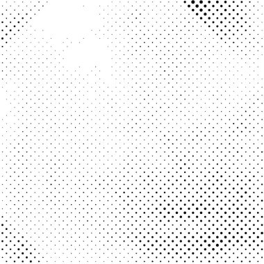 Yarı ton siyah beyaz grunge arka plan. Beyaz arka plana dağılmış noktaların dokusu. Kartvizitlerde, rozetlerde, etiketlerde klasik sanat tarzında soyut desenler var. Vektör tek renkli elementler