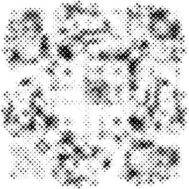 Yarı ton siyah beyaz grunge arka plan. Beyaz arka plana dağılmış noktaların dokusu. Kartvizitlerde, rozetlerde, etiketlerde klasik sanat tarzında soyut desenler var. Vektör tek renkli elementler