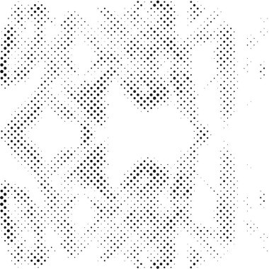 Yarı ton siyah beyaz grunge arka plan. Beyaz arka plana dağılmış noktaların dokusu. Kartvizitlerde, rozetlerde, etiketlerde klasik sanat tarzında soyut desenler var. Vektör tek renkli elementler