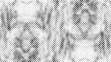 Yarı ton siyah beyaz grunge arka plan. Beyaz arka plana dağılmış noktaların dokusu. Kartvizitlerde, rozetlerde, etiketlerde klasik sanat tarzında soyut desenler var. Vektör tek renkli elementler