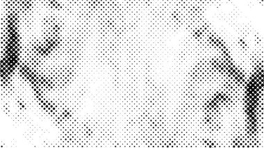 Siyah ve beyaz grunge çizgisi arka planda görülmüş. Soyut yarım ton illüstrasyon arka planı. Grunge ızgara polka nokta arkaplan deseni