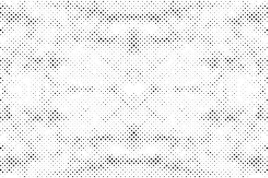 Yarı ton siyah beyaz grunge arka plan. Beyaz arka plana dağılmış noktaların dokusu. Kartvizitlerde, rozetlerde, etiketlerde klasik sanat tarzında soyut desenler var. Vektör tek renkli elementler