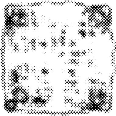 Beyaz arkaplanda kare grunge yarım ton deseni