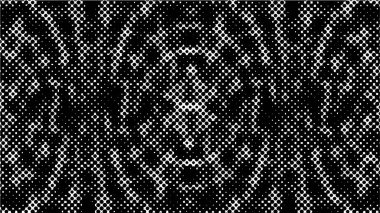 Yarı ton siyah beyaz grunge arka plan. Beyaz arka plana dağılmış noktaların dokusu. Kartvizitlerde, rozetlerde, etiketlerde klasik sanat tarzında soyut desenler var. Vektör tek renkli elementler