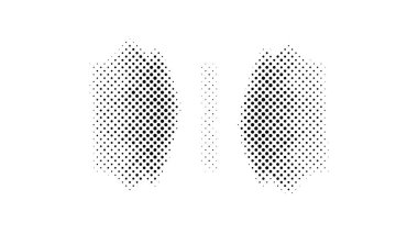 Yarı ton siyah beyaz grunge arka plan. Beyaz arka plana dağılmış noktaların dokusu. Kartvizitlerde, rozetlerde, etiketlerde klasik sanat tarzında soyut desenler var. Vektör tek renkli elementler