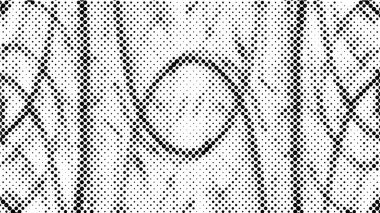 Yarı ton siyah beyaz grunge arka plan. Beyaz arka plana dağılmış noktaların dokusu. Kartvizitlerde, rozetlerde, etiketlerde klasik sanat tarzında soyut desenler var. Vektör tek renkli elementler