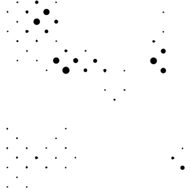 Yarı ton siyah beyaz grunge arka plan. Beyaz arka plana dağılmış noktaların dokusu. Kartvizitlerde, rozetlerde, etiketlerde klasik sanat tarzında soyut desenler var. Vektör tek renkli elementler