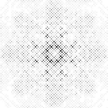 Yarı ton siyah beyaz grunge arka plan. Beyaz arka plana dağılmış noktaların dokusu. Kartvizitlerde, rozetlerde, etiketlerde klasik sanat tarzında soyut desenler var. Vektör tek renkli elementler