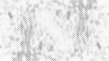 Yarı ton siyah beyaz grunge arka plan. Beyaz arka plana dağılmış noktaların dokusu. Kartvizitlerde, rozetlerde, etiketlerde klasik sanat tarzında soyut desenler var. Vektör tek renkli elementler