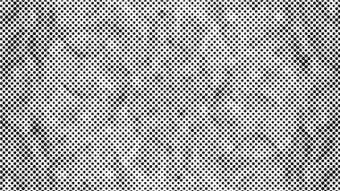 Soyut yarım ton siyah beyaz. Kaotik bir şablonun tek renkli arka planı. Kartvizitlere, posterlere, etiketlere baskı yapmak için harika bir doku.