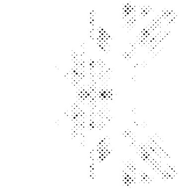 Soyut grunge ızgarası polka nokta yarım ton arkaplan deseni. Benekli siyah beyaz çizgi çizimi