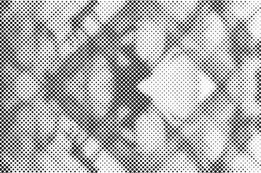 Abstract black and white vector background. Monochrome vintage surface with dirty pattern in cracks, spots, dots. 